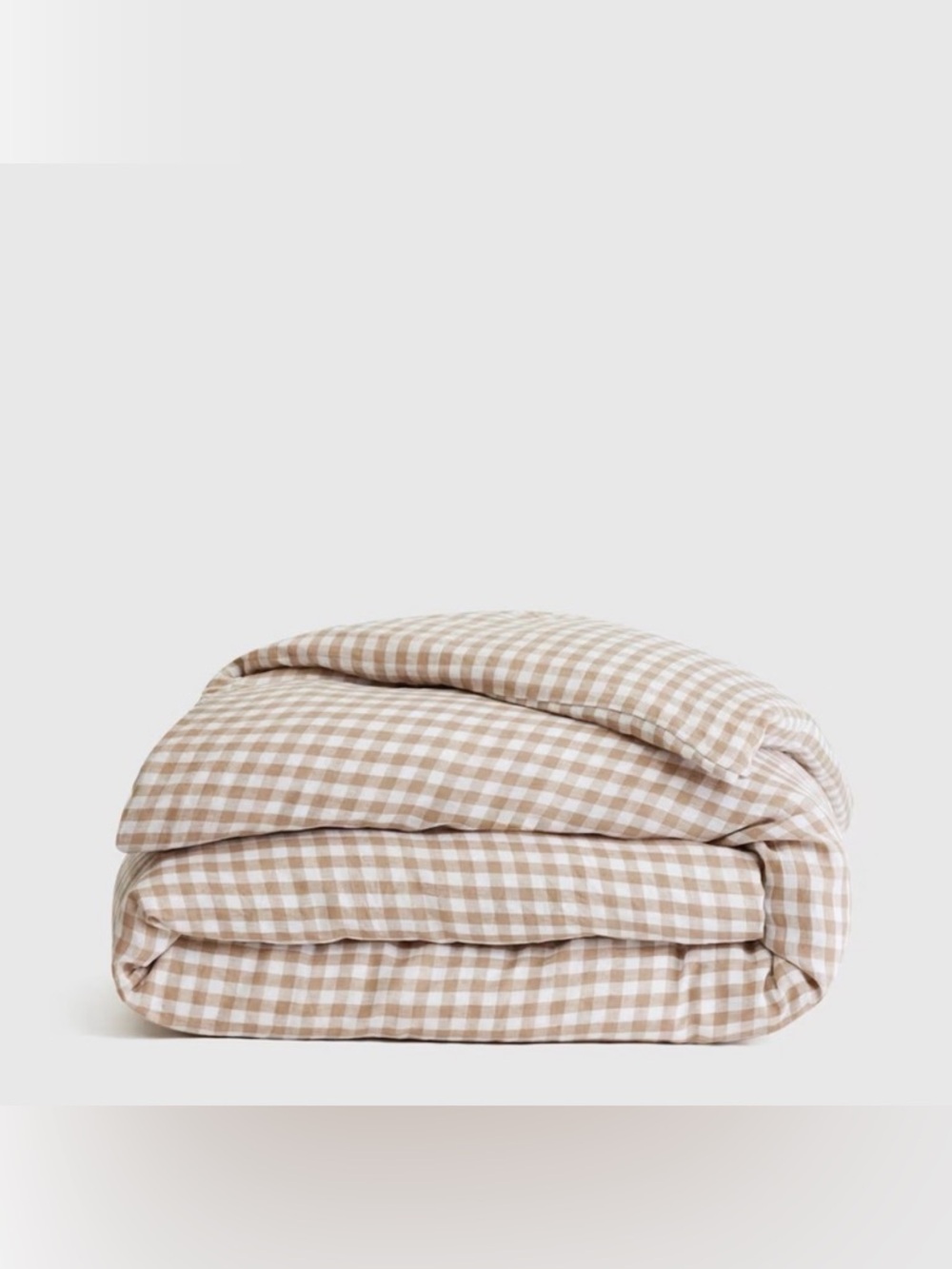 Quince King European Linen Duvet Cover - Cafe Gingham NWOT